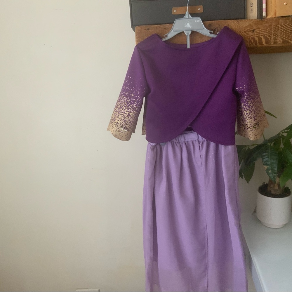 Disney store Jasmin Dress size 5  !!! Enchanted Purple and Gold Kids Dress - Picture 2 of 6